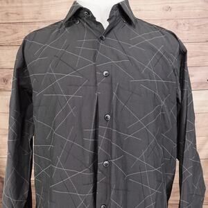 Luchiano Visconti Shirt XLT Long Sleeve Embroidered Pattern Dress Button Up - G3